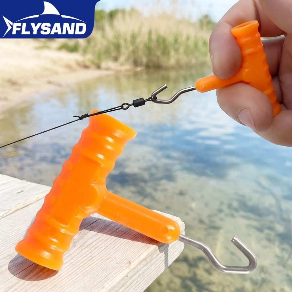 

Carp Fishing Knot Pull Tool Hook Puller for Rig Terminal Tackle T Stype Accessory for Improved Fishing Rig Setups чорний