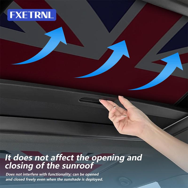 Car Sunroof Sunshade Cover For BMW MINI 5-Door Cooper 2007-2026 LHD RHD Heat ulation Sun Shield 2Pcs Black White Checkered