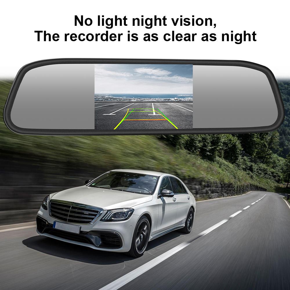 HD Video Monitor pro Automatické Parkování Automobilové Příslušenství 4,3palcový TFT LCD Barevný Monitor Zpětného Zrcátka Displej do Auta Univerzální