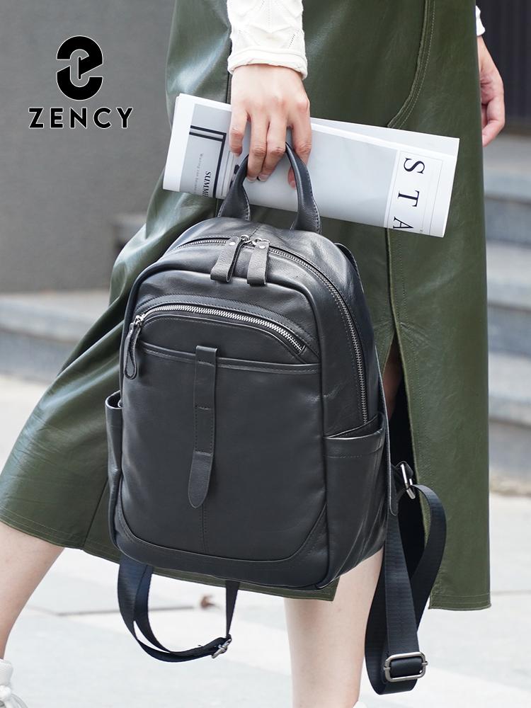 Zency Women's 100% Genuine Leather Backpack Large for Commute Travel Work