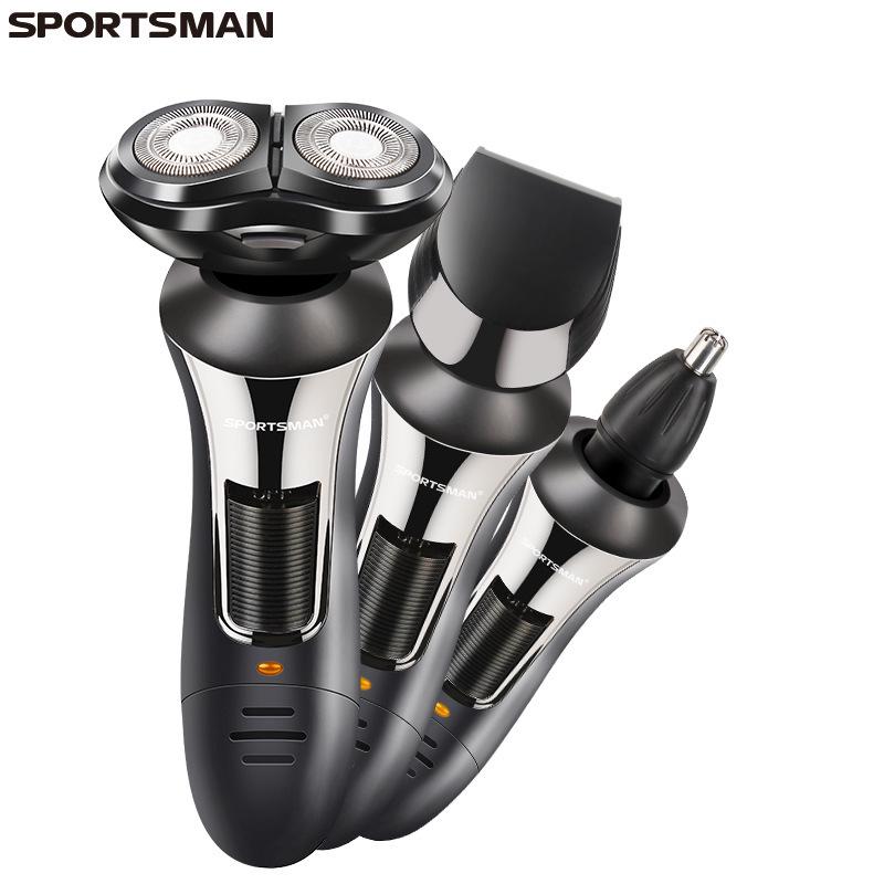 Cross-Border 3-in-1 Rechargeable Men's Electric Shaver - Portable, Multi-Functional Beard Groomer