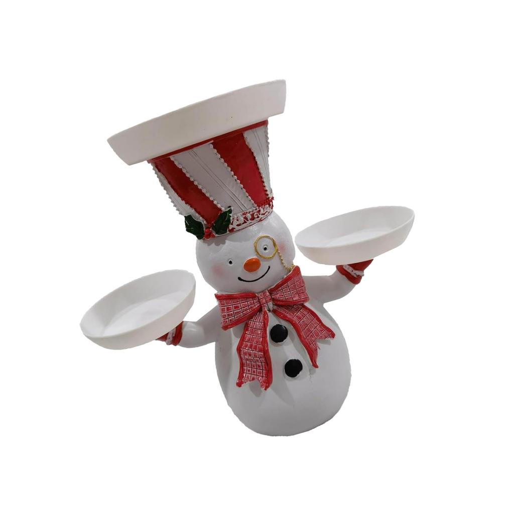 Christmas Dish Holder Snowman Shaped Rack for Festive Snacks Decorative Santa Rack Christmas Dish Holder Snowman Tray