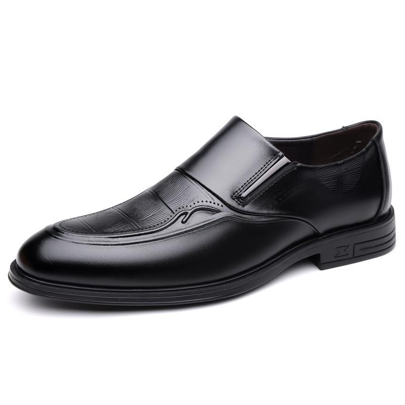 Spring Autumn New Leather Shoes for Men Solid Color Business Casual Shoes Male Fashion British Style Dress Shoe Man