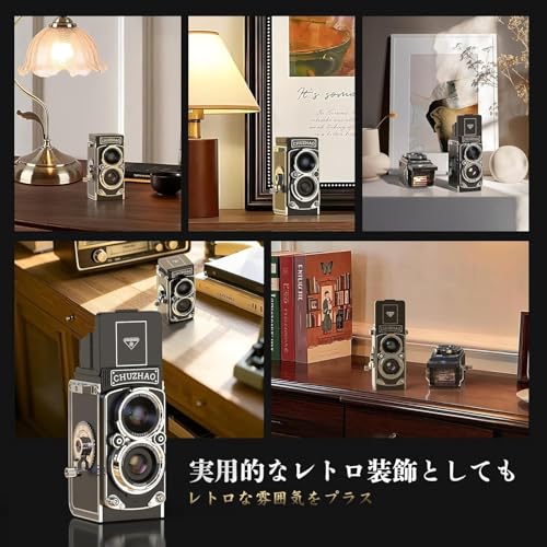 CHUZHAO Retro Camera, Mini Retro Digital Camera with 1080P Photo and Video Capabilities, 12MP Autofocus, 1.54-inch Screen, Compact Portable TLR Digita