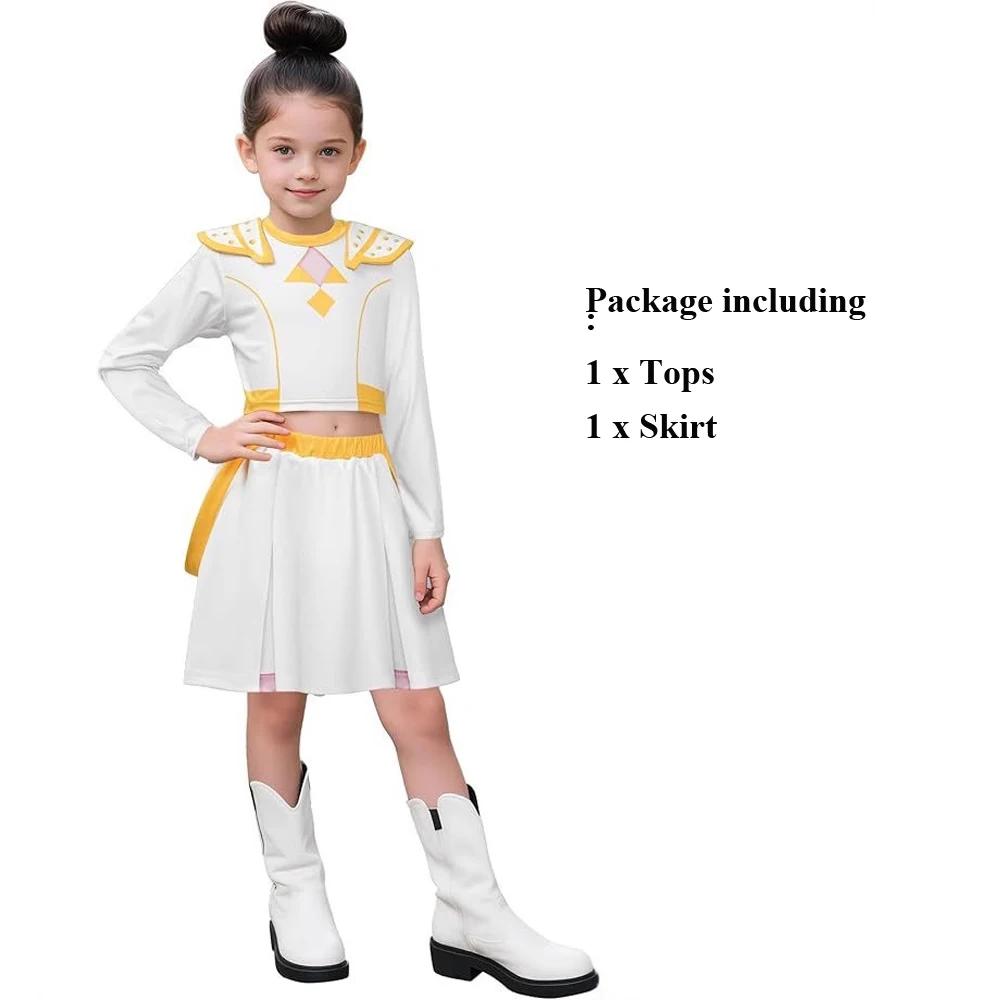 Filles Enfants Zoey Rumi Mira Costume Cosplay Ensemble Déguisement Idol Film Cosplay Enfants Halloween Carnaval Costume 120 white