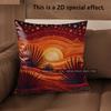 2D Southwestern Desert Sunset Throw Pillow Covers** Pattern Cushion Cover Suitable For Sofa Bedroom Car Pillow Cover