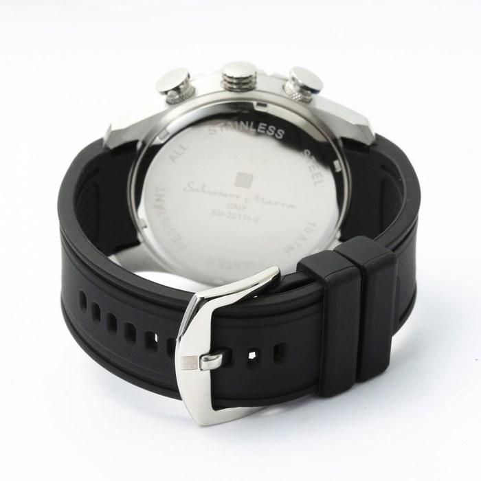 [Salvatore Marra] Men's Chronograph Watch, SSBKBK, Black/Silver