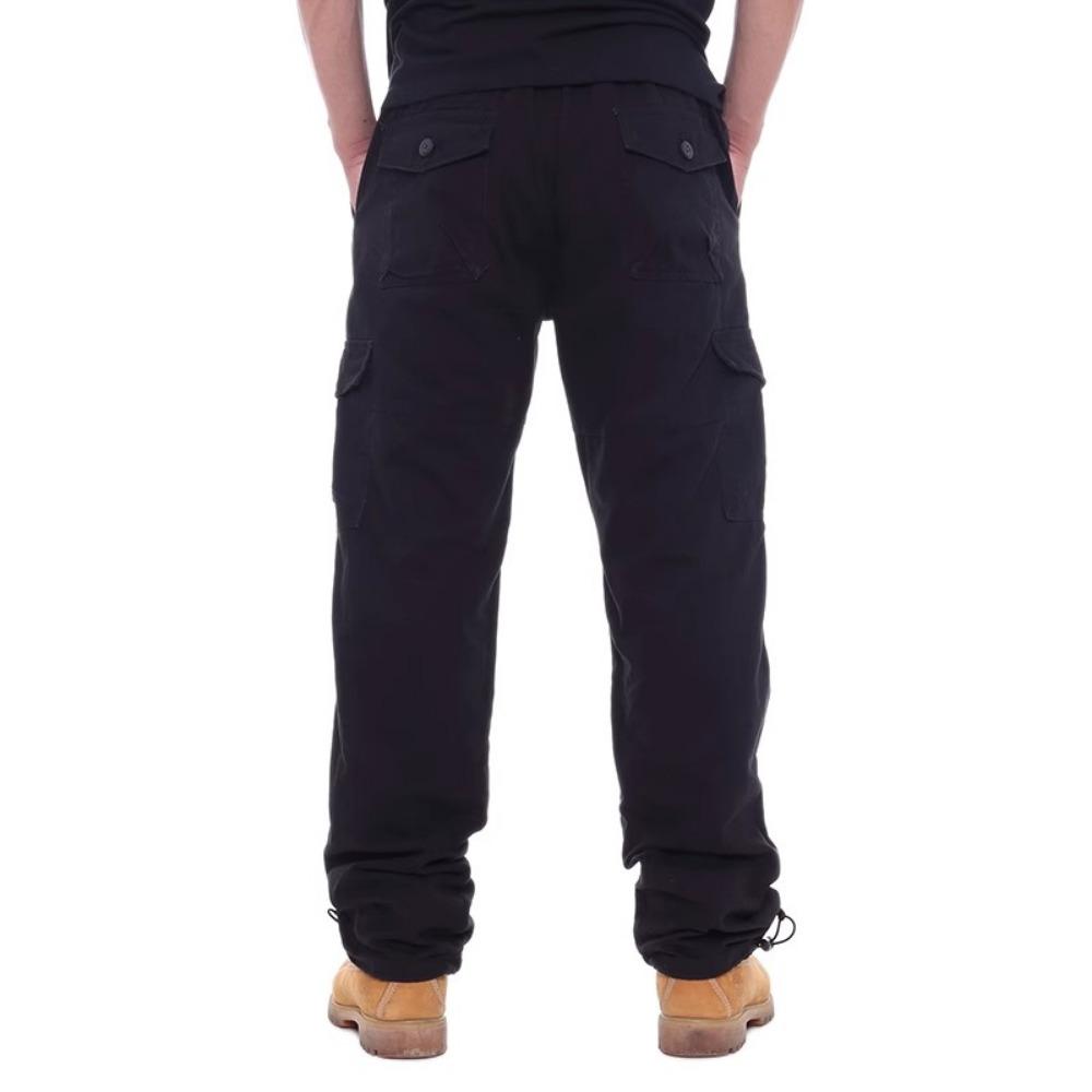 2025 Cargo Pants Men 100% Cotton Multiple Pockets Elastic Waist Casual Trousers Outdoor Hiking Climbing Mountains Men's Pants