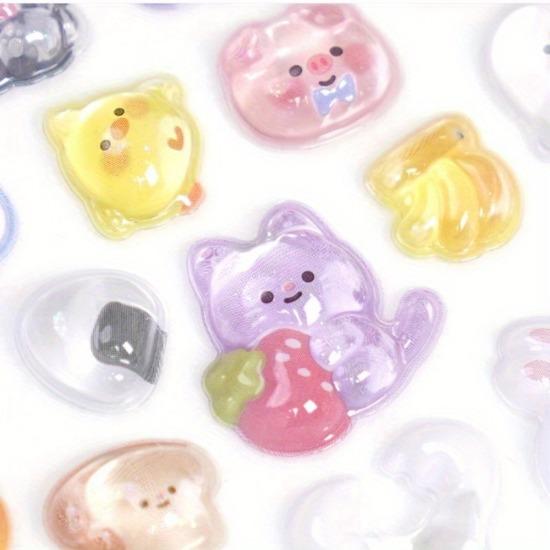 1 Pc Creative Candy Ghost Rabbit Drop 3D Relief Stickers Scrapbooking Diy Diary Stationery Sticker Decor Cute Aesthetic Stickers