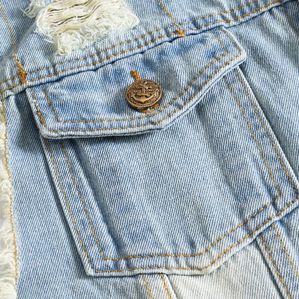 Ny mote dongerivest for menn Uformell cowboyjakke i skulderbluse