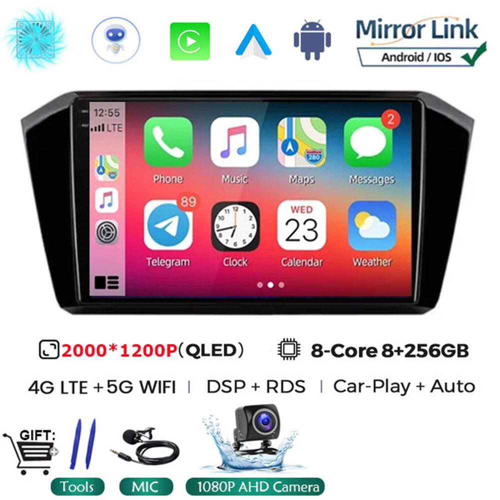10.1 Inch  Car Radio Android 14 For VW Volkswagen passat B8 2015 - 2020Wireless Carplay Auto Multimedia ADAS AHD RDS Video DSP