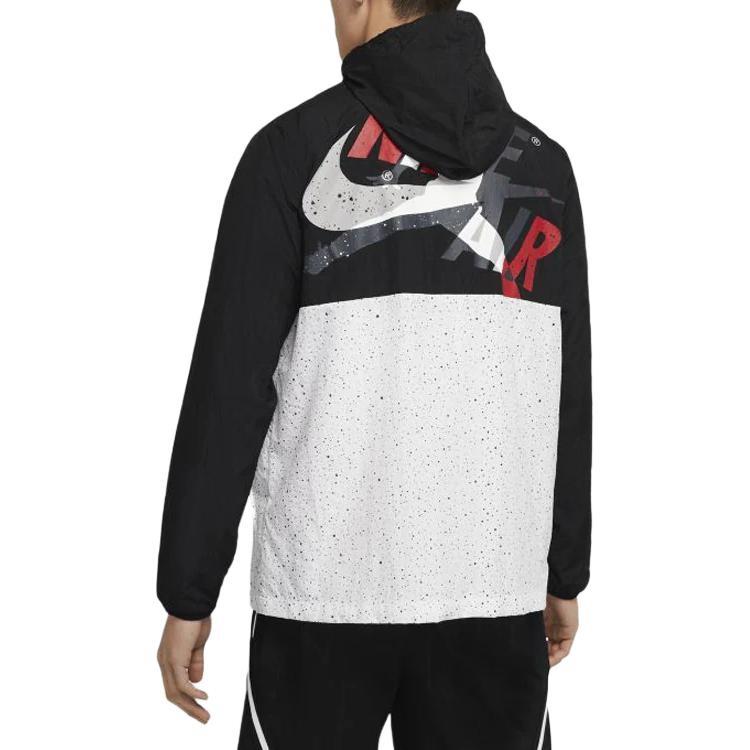 Men's Air Jordan AS J JM Clscs Windwear JKT Colorblock Hooded Jacket Black CT9369-010