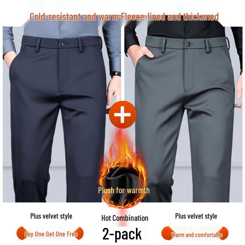 Pierre Cardin Men's Silk-Blend Business Casual Trousers