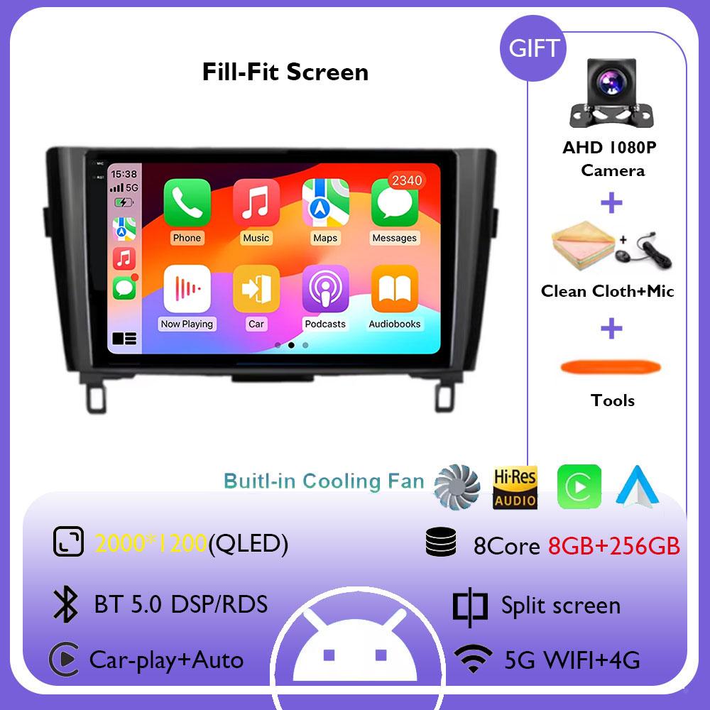 Wireless CarPlay&Auto Android 14 Radio For Nissan Qashqai J11 X-Trail 3 T32 2013-2017 Car Multimedia GPS Navigation Autoradio