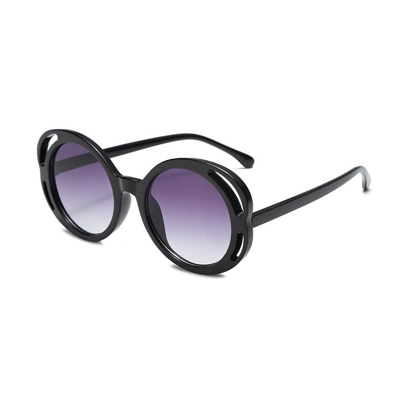 

New Hollowed Out Uv Resistant Sunglasses For Women Elegant Round Frame Slimming And Refreshing, Sweet Sunglasses 7747