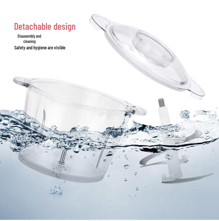 Moedor e Processador de Alimentos Elétrico Multifuncional de Aço Inoxidável para Picar, Misturar e Moer Carne, Alho e Vegetais.