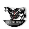 Farm Fresh Milk Art Vinyl Record Wall Clock Customizable Name Personalized Agricultural Market Cow Logo Decoration Wall Clock