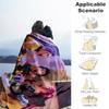 "Vivid Braid Adventure: Colorful Anime Character T-Shirt"Blanket Lightweight Flannel Throw Blanket for Sofa, Bed, Travel, Camping, Livingroo