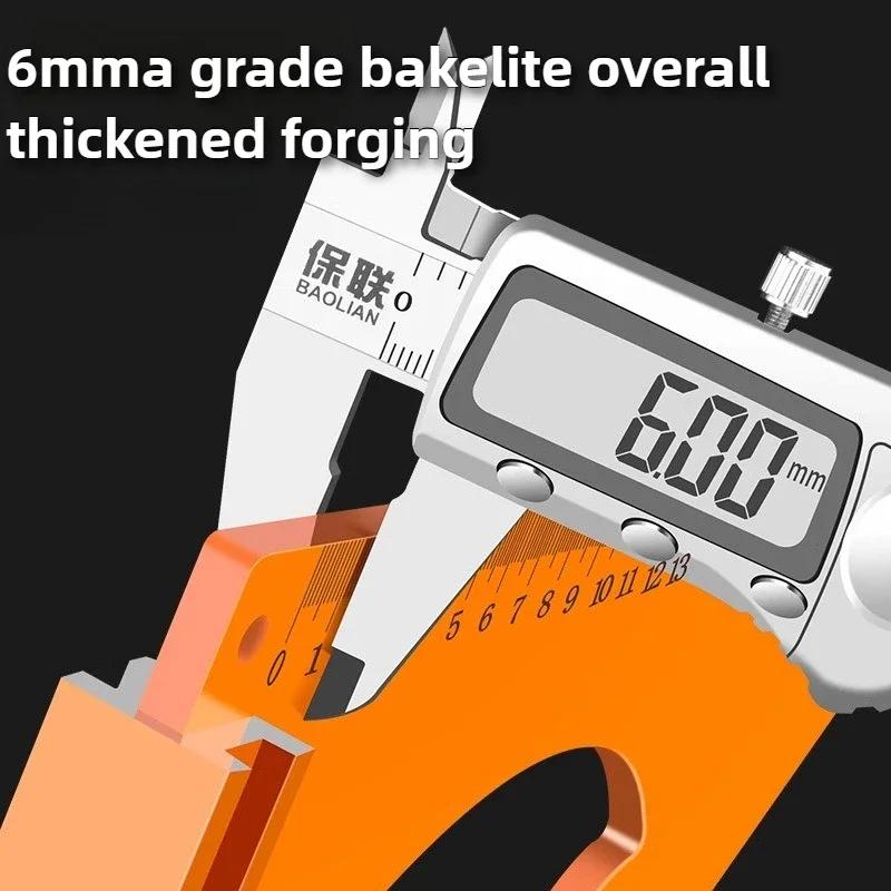 Bakelitové trojúhelníkové pravítko Dřevoobráběcí speciální úhelník Vysoce přesná 90stupňová pravítka Profesionální měřicí nástroje