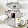 Cupcake Stand Cup Cake Towel Modern Stainless Steel Tiered Serving Tray Dessert Display Plate