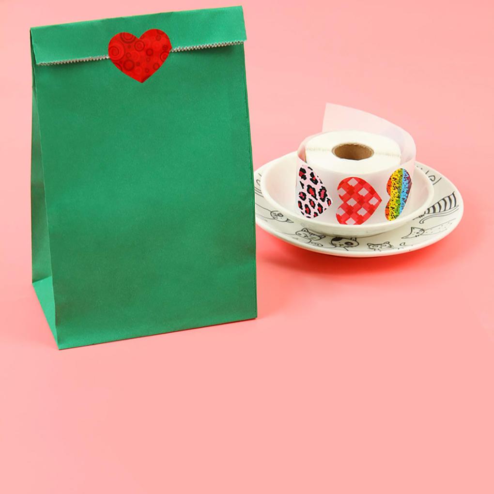 500pcs Stickers Heart-Shaped Pasters Handicrafts Decoration Sealing Stickers for Party Card Bag