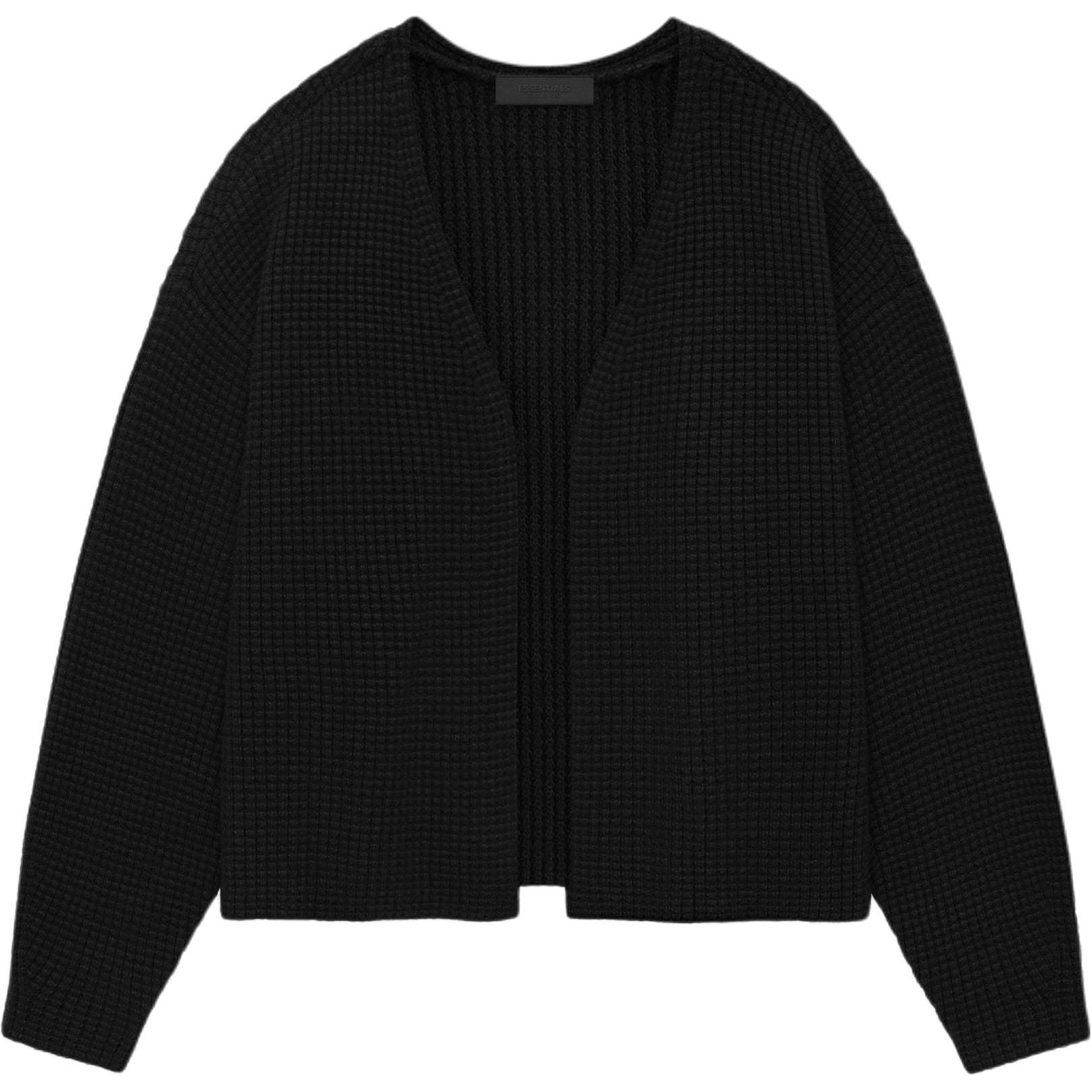 

Fear of God Essentials Heavy Waffle Cardigan Black Men Tops 192BT246200F M