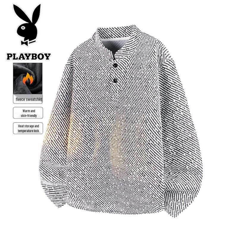 Мужской теплый флисовый свитер-водолазка PLAYBOY 2XL белый