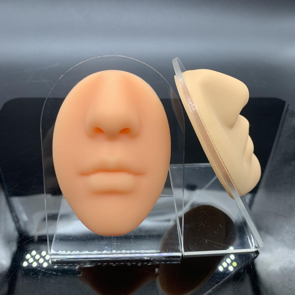 Soft Silicone Nose Model Lightweight Lip Stud Display Stand Human Face Model Rack Girls Women