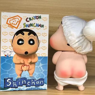 Anime Take a Bath Crayon Shin-chan Kawaii Standing Posture Action Figure PVC Model Toys Car Ornament Desk Decor Gifts Boxed