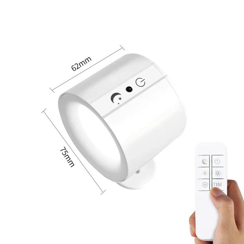 1/2 PCS 360° RotationLED Wall Lamp Rechargeable Magnetic Wireless USB Touch Home Bedroom Bedside RoomDecor Reading Wall Lights