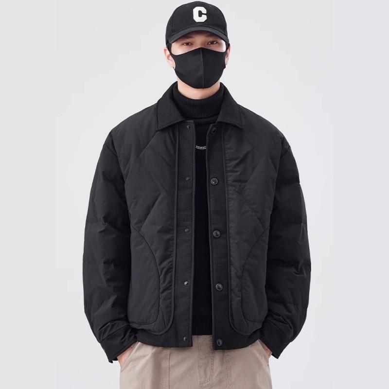 Mens Collar Down Jacket Casual Workwear Coat Warm Trendy Winter