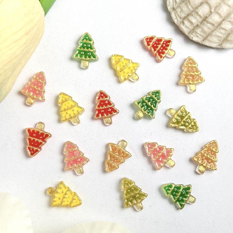 Pack of 20 Luxury Resin Nail Charms Christmas Tree Nail Art Gems for Long Lasting DIY Manicure Use Festive Event