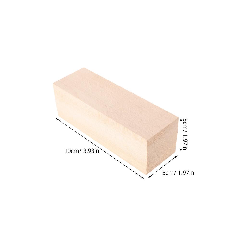 6Pcs Smooth Basswood Carving Blocks Rectangle Unfinished Wooden Craft Blocks for Painting Carving DIY Decor Arts Crafts Natural