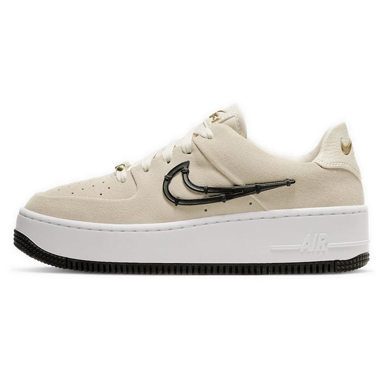 New Nike Air Force 1 Sage Low Lx Light Cream Black Women's CI3482-200