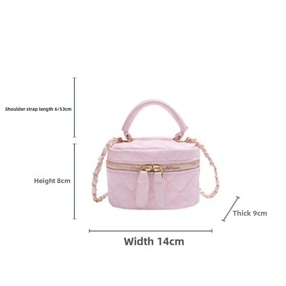 Mini Diamond Quilted Leather Bucket Bag Checkered Pattern Multi-Color Crossbody Bag with Gold Chain Shoulder Strap