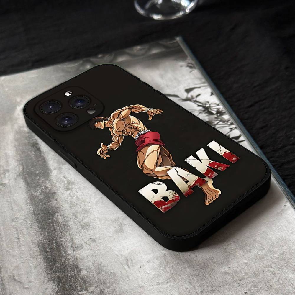 Anime Baki H-Hanmas Phone Case For IPhone 17,16,15,14,13,12,11 Plus,Pro,Max,XR,XS,X,7,8 Plus,Mini Black Silicone Soft