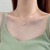 Vintage Golden Silver Color Heart Pendant Necklace for Women New Trend Girls Clavicle Chain Jewelry Birthday Gifts