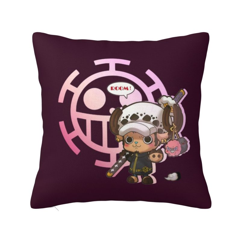 Custom Modern One Pieces Luffy Anime Cushion Cover for Sofa Soft Pirate Skull Manga Pillow Case
