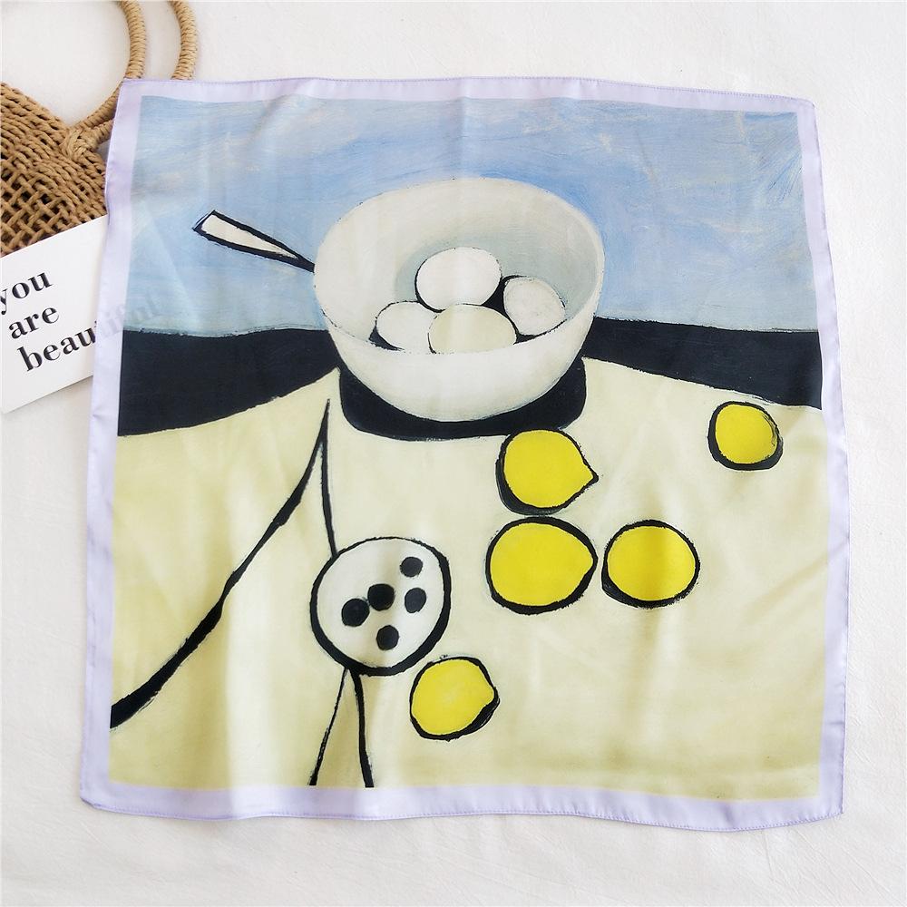 

53 см шелковый шарф небольшой квадратный шарф универсальный для женщин весна и осень тонкий дизайн модный и стильный декоративный шарф профессиональный полет 53*53cm