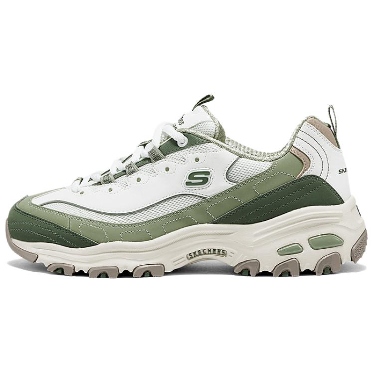 Skechers DLites 1.0 Fashion Comfortable Durable Low-Top Dad Shoes Women sneaker White Green 150555-LTGR 35