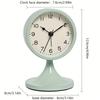 Nordic Metal Round Silent Alarm Clock,Vintage Creative Table Clock with Digital Display,Beep Alarm Arched Crown Shape,Battery Powered with 1AA Battery
