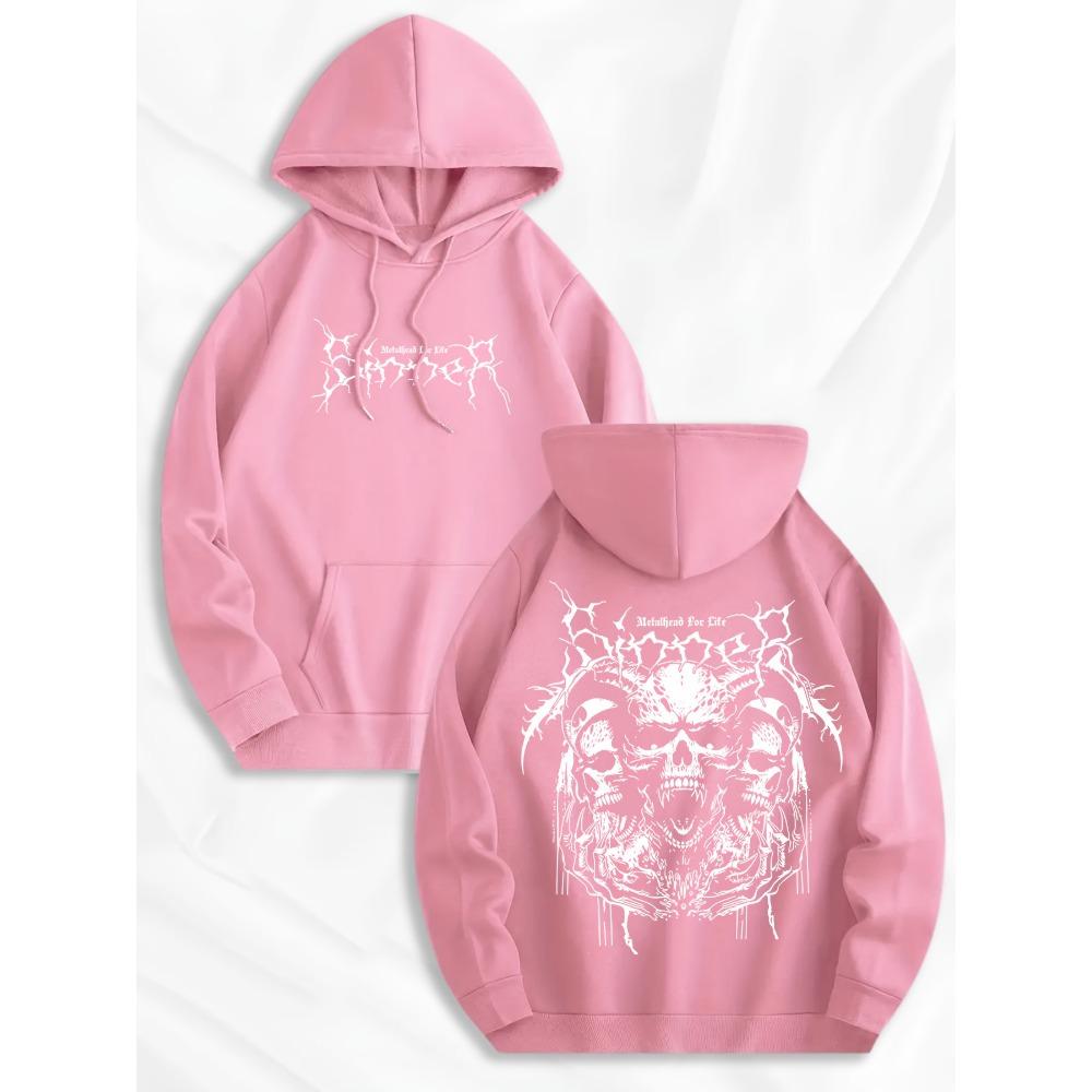 Men's Fashionable Printed Hoodie with Kangaroo Pockets and Front and Back Prints, Trendy Design, Preferred for Casual Wear