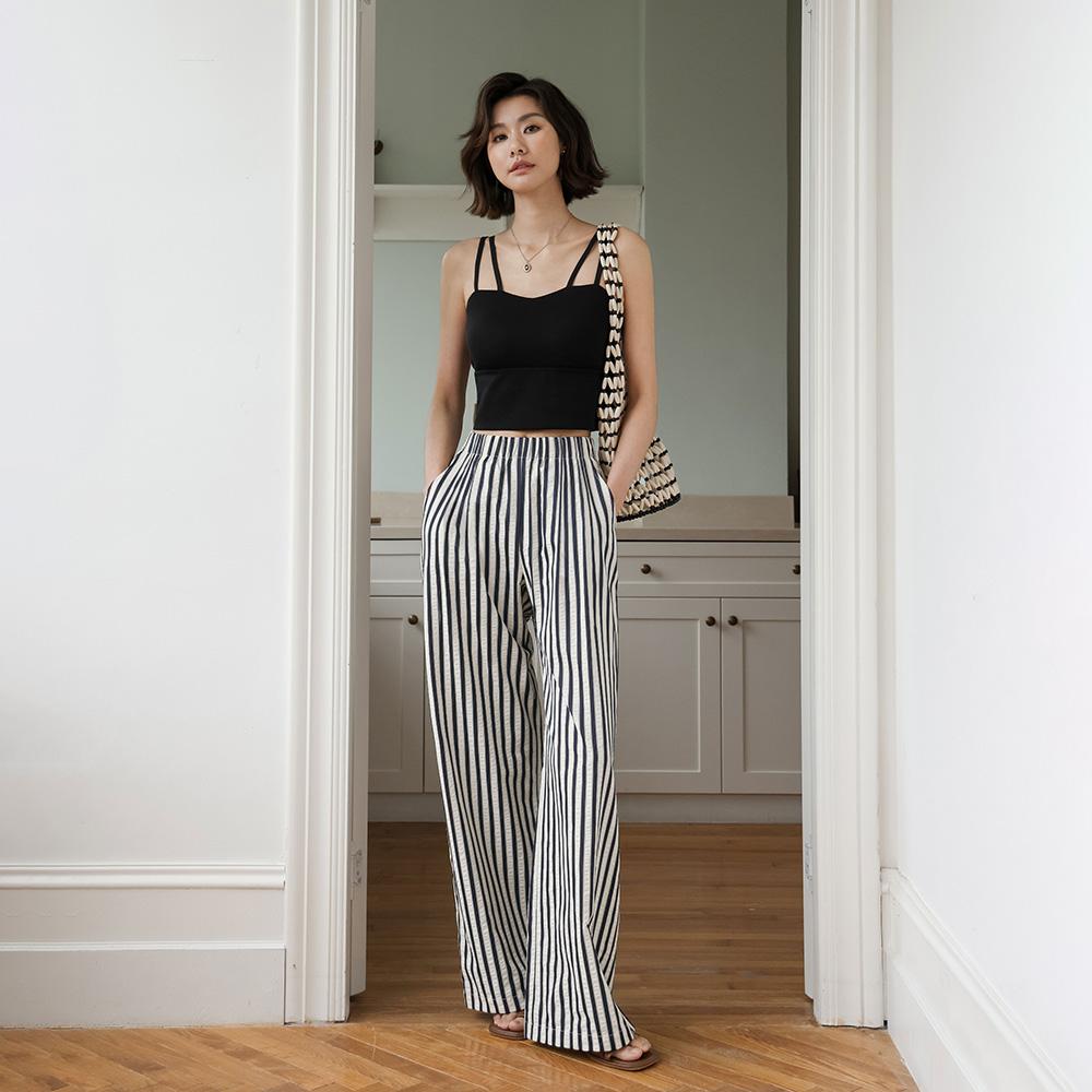 Laengsseon Ls_Striped Wide-Leg Pants