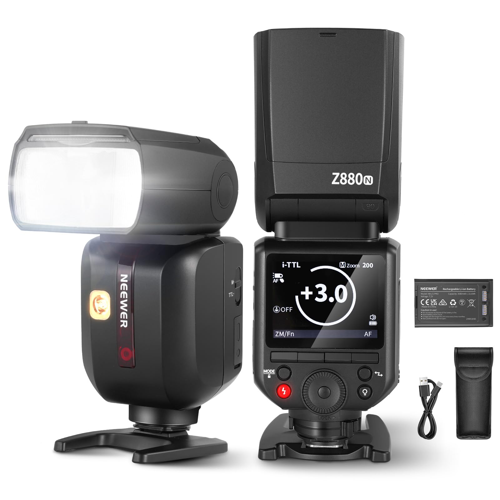 

NEEWER 76Ws Flash Strobe Speedlite with Upgraded Adjustable Modeling Fast TCM 600 Full Power Flash Compatible with Z880-N 2.4G i-TTL UI, Light, TTL/M