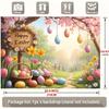 2D Easter Floral Garden Backdrop Cloth 2D Print Colorful Eggs Home Wall Hanging