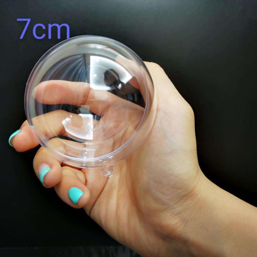 Clear Acrylic Christmas Ornament Ball - Transparent Hollow Decoration Ball