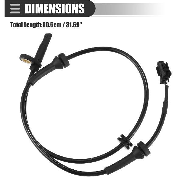 Motoforti Front Left ABS Sensor, Wheel Speed Sensor, for Nissan Sentra 2007-2012, Plastic, No.47911ET000, Black