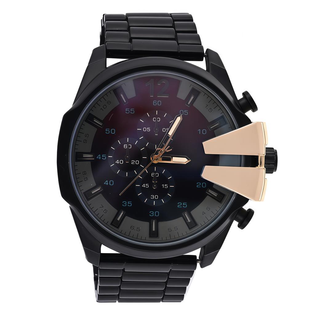 Fashion personality trend men's quartz watch alloy material sports style, suitable for daily wear, Christmas gifts