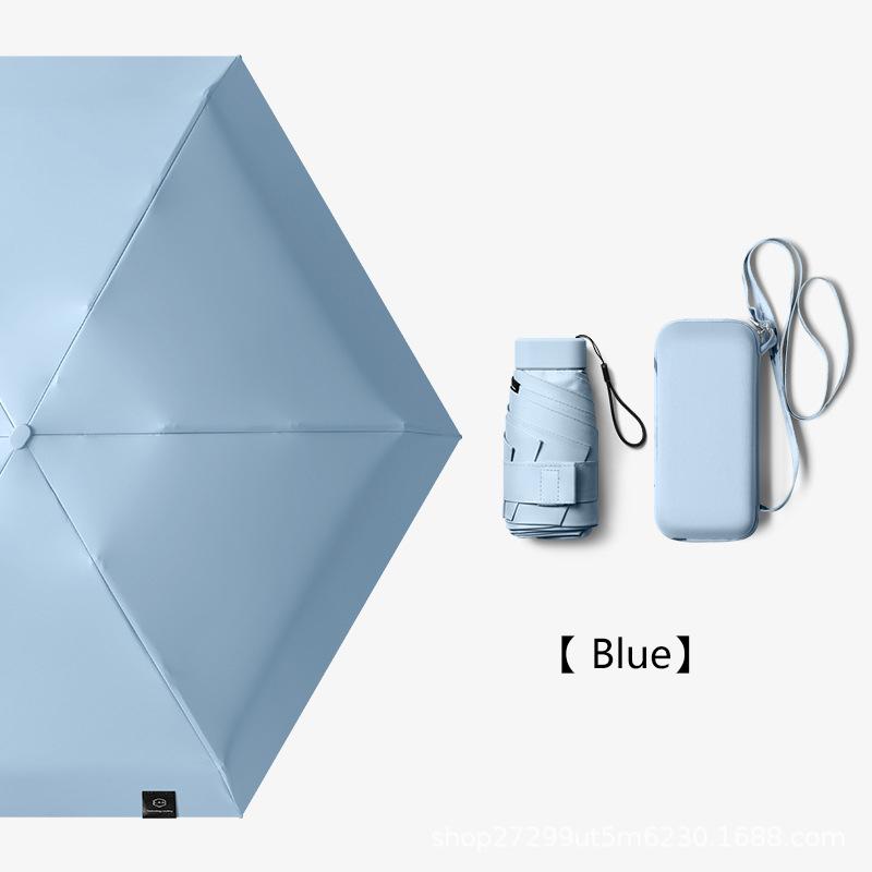 Flat Fold Mini Umbrella Women Pocket Summer Sun Umbrella for Women Small Cute Umbrellas for Girls with Storage Bag