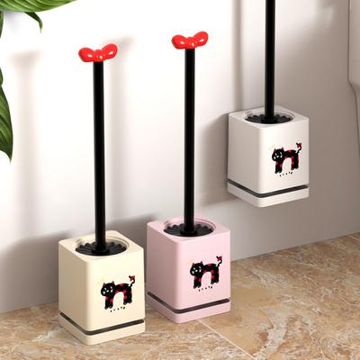 Toilettenbürste Niedlich Kreativ Toilettenbürste Langer Griff Keine Toten Ecken Toilettenspezifische Bürste mit Basis